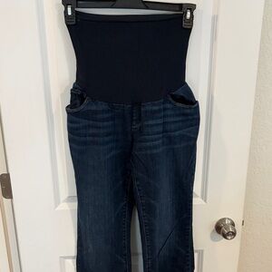 A Pea in the Pod Dark Blue Maternity High-Rise Jeans with Navy Belly Panel